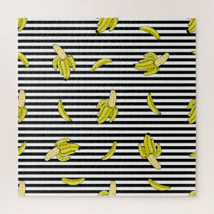Puzzle Plaques de banane de dessin animé : style rétro.