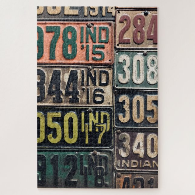 Puzzle Plaques de licence vintages (Vertical)