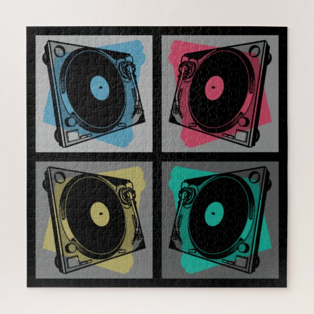 Puzzle Platines Tourne-disques Pop Art Rétro (Vertical)