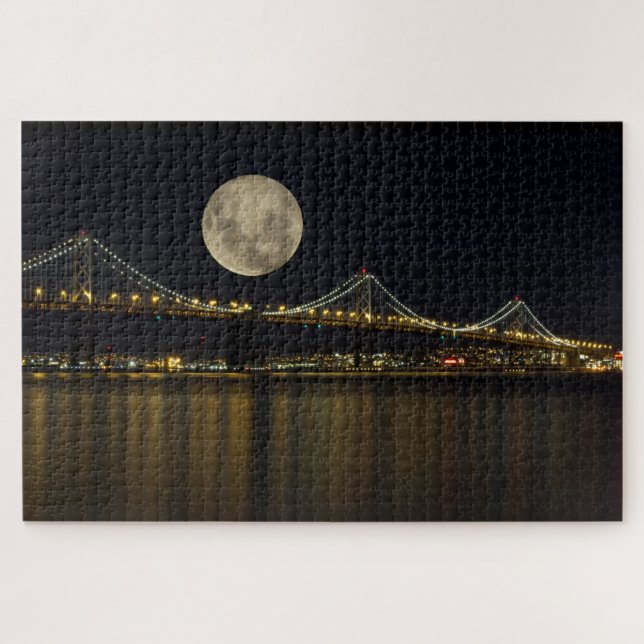 Puzzle Pleine lune sur le pont Bay (Horizontal)