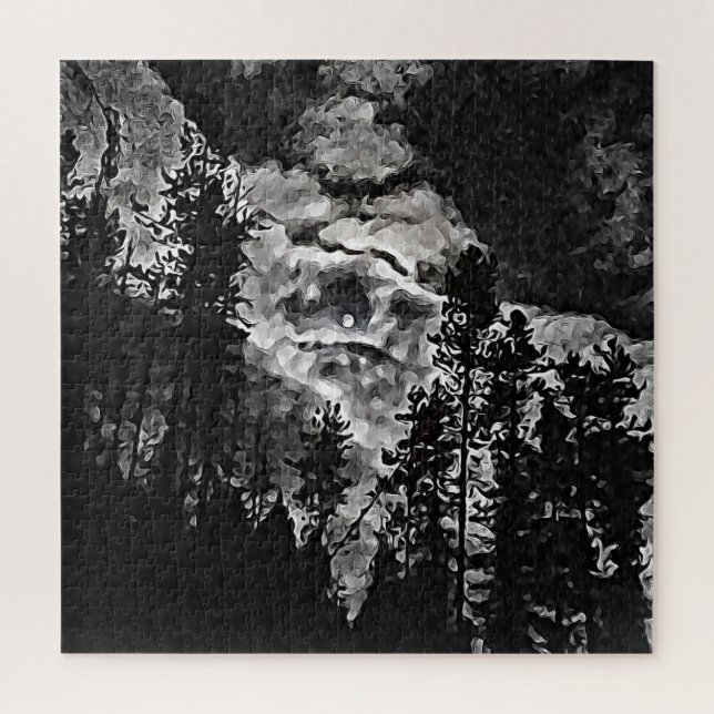 Puzzle Pleine lune sur une nuit nuageuse Poster d'art Abs (Vertical)