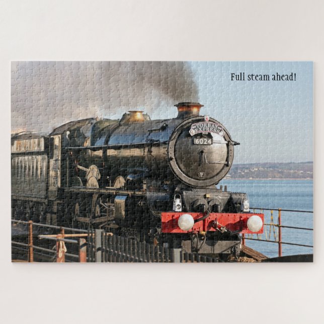 Puzzle Pleine vapeur devant, train vintage, personnalisé (Horizontal)