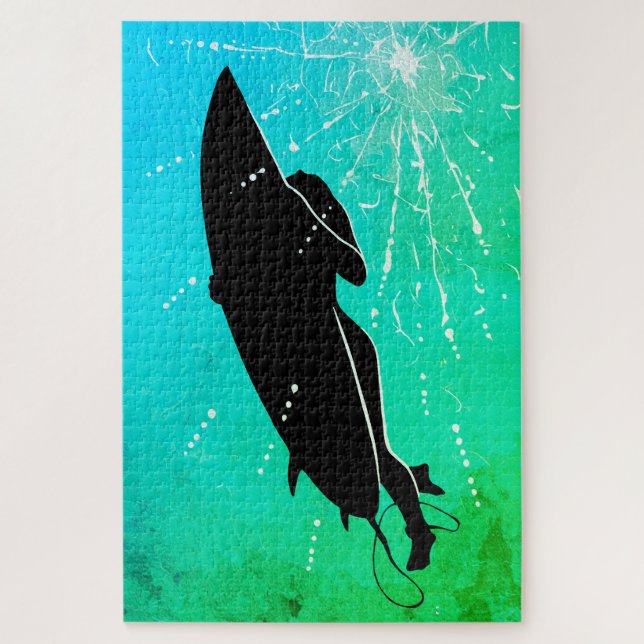 Puzzle Plongée profonde – Le voyage sous-marin du surfeur (Vertical)
