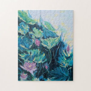 Puzzle Plongez dans le flux abstrait floral violet