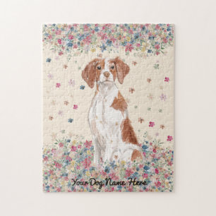 Puzzle Pluie de fleurs de chien de Bretagne