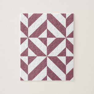 Puzzle Plum Geometric Deco Cube Pattern