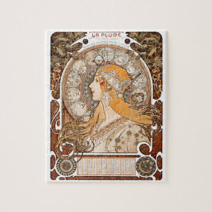 Puzzle Plume Zodiac Woman by Alphonse Mucha – Art Nouveau