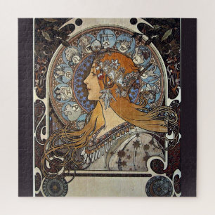 Puzzle Plume Zodiac Woman par Alphonse Mucha - Art Nouvea
