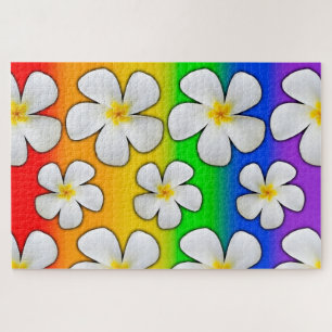 Puzzle Plumeria aux couleurs arc-en-ciel 1014 pièces,