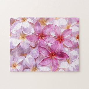 Puzzle Plumeria hawaïenne Fleur Aquarelle Peinture