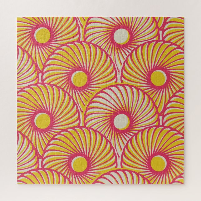 Puzzle Plumes asiatiques, écailles rouge orangé, sans sou (Vertical)