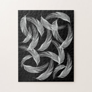 Puzzle Plumes blanches tombantes