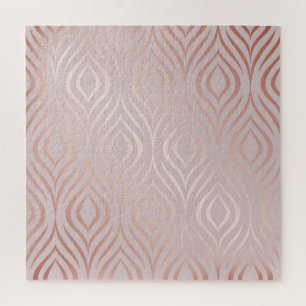 Puzzle plumes de paon en or rose, vintage