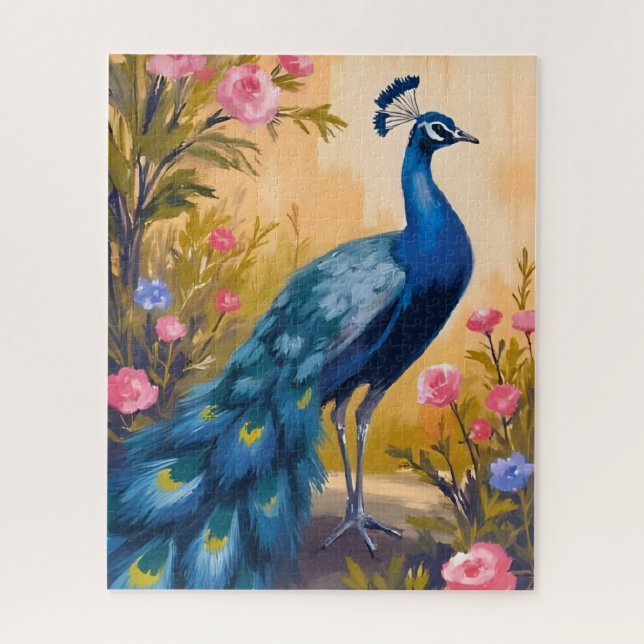Puzzle Plumes de paon Fleur Animale Belle (Vertical)
