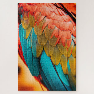 Puzzle Plumes de perroquet de Macaw proches