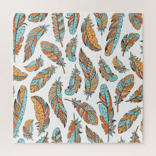Puzzle Plumes décoratives : Art Vintage dessiné à la main