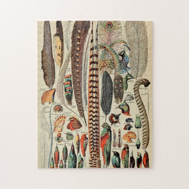 Puzzle Plumes d'oiseaux sauvages Antique (Vertical)