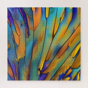 Puzzle Plumes en verre tendu AI Art Abstrait