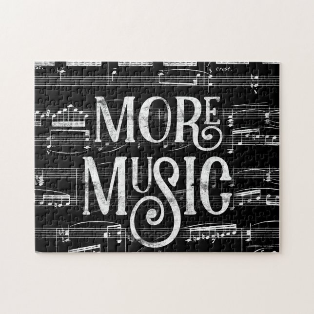 Puzzle Plus de Chalboard de musique - Black White Musicie (Horizontal)