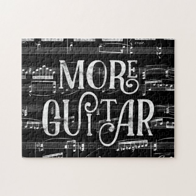 Puzzle Plus Guitare Chalkboard - Black White Music (Horizontal)