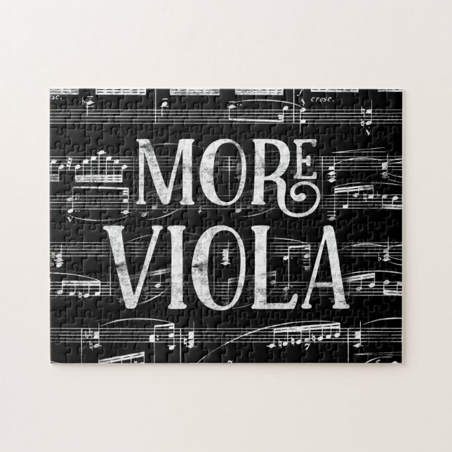 Puzzle Plus Viola Chalkboard - Black White Music (Horizontal)