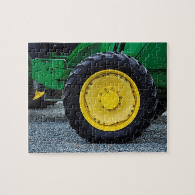 Puzzle Pneumatique de tracteur de ferme verte (Horizontal)