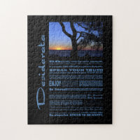 Poème de Desiderata, bel arbre du coucher de solei