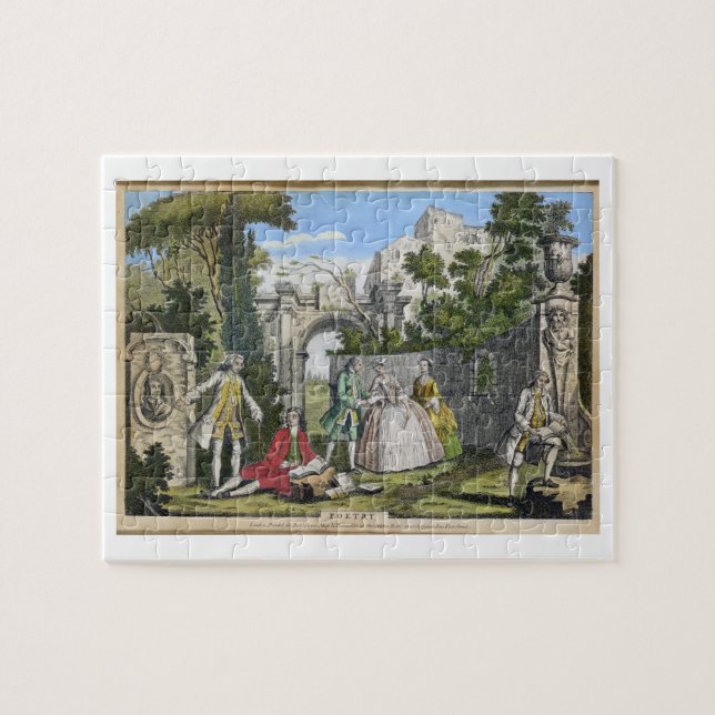 Puzzle Poésie, pub. par Robert Sayer (fl.1750-80) c.1750 (Horizontal)