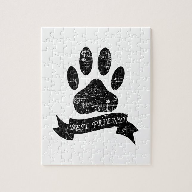 Puzzle Poignée de chien détendue avec ruban (Vertical)