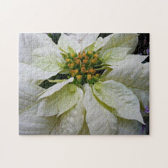 Puzzle Poinsettia Elegant Christmas Holiday Floral (Horizontal)