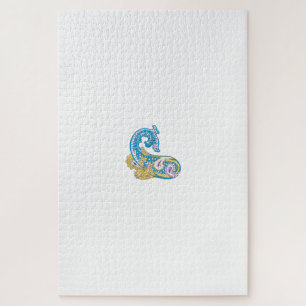 Puzzle Point, Sherpa Blue, Design de sable doré