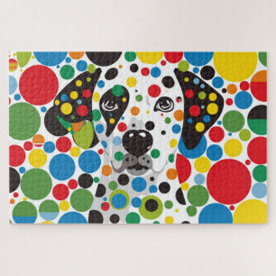 Puzzle Points Colorés et Chien Dalmatien