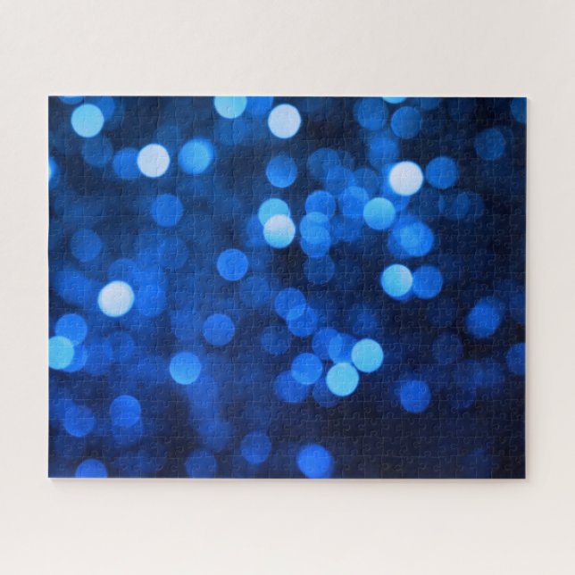 Puzzle Points lumineux bleus abstraits (Horizontal)