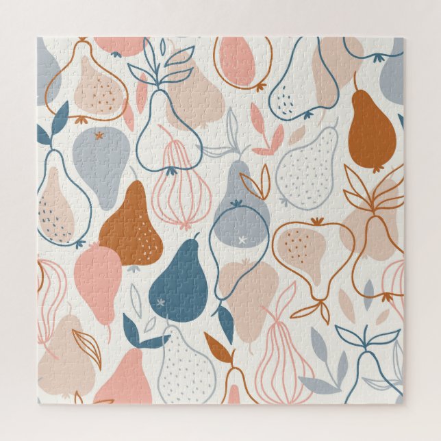 Puzzle Poire scandinave Imprimer : Motif de fruits Vintag (Vertical)