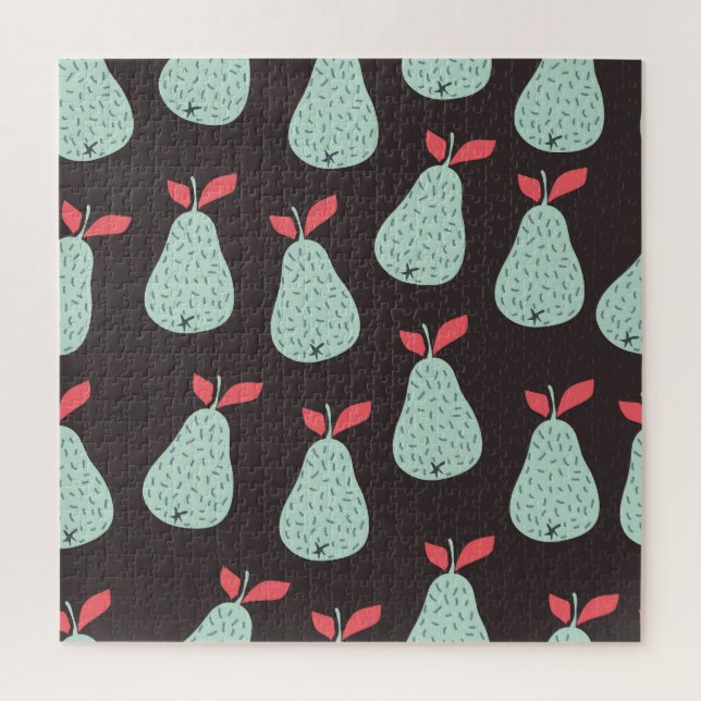 Puzzle Poires à menthe : Texture Vintage sans soudure (Vertical)