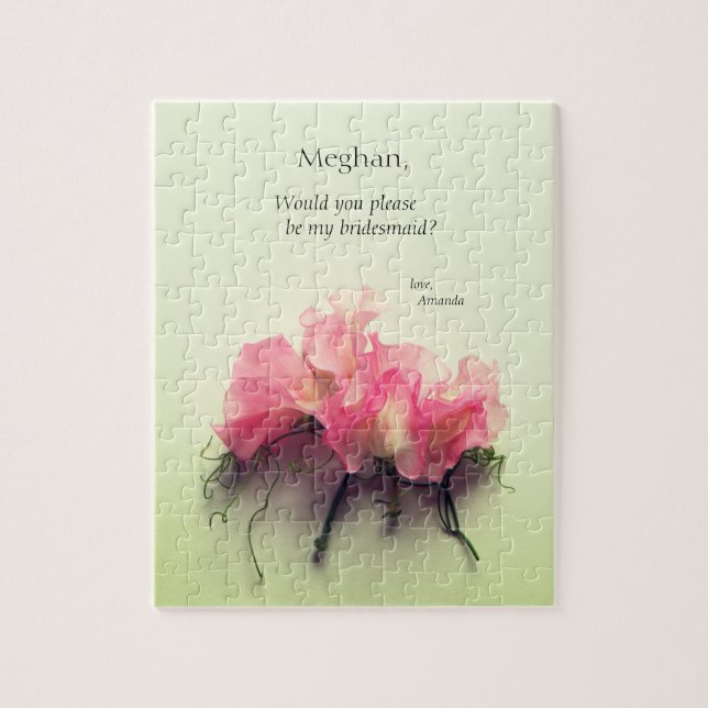 Puzzle Pois doux roses avec propositions de soucoupe (Vertical)