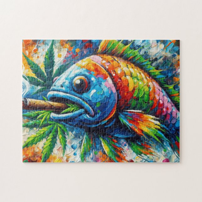 Puzzle Poisson Abstrait coloré (Horizontal)