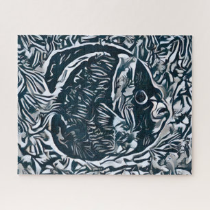 Puzzle Poisson Abstrait coloré   Difficulté de la scie du