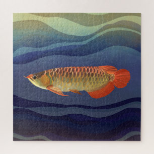 Puzzle Poisson Arowana Orange Doré Amateurs de poissons