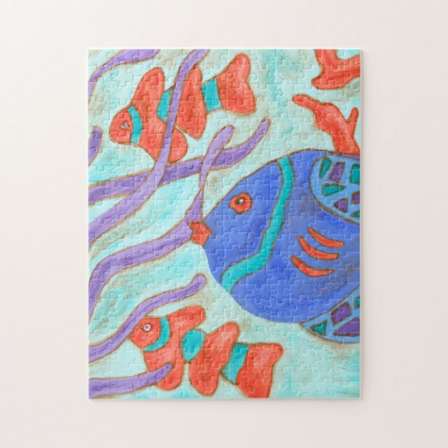 Puzzle Poisson de couleur pop (Vertical)