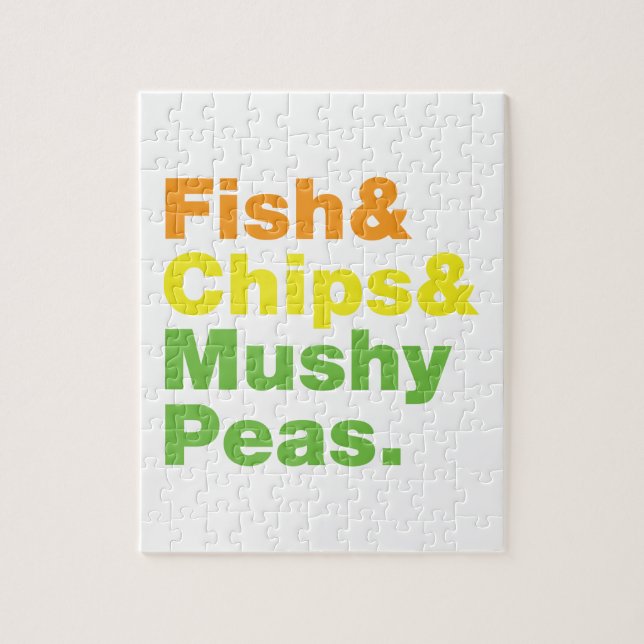 Puzzle Poisson & Frites & Petits Pois en Purée. (Vertical)