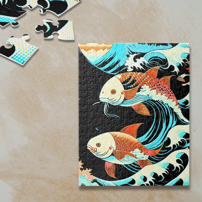 Puzzle Poisson Koï dans une bande dessinée de Grande Vagu (Créateur téléchargé)
