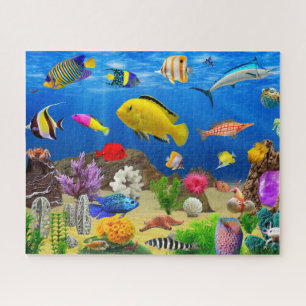 Puzzle Poisson marin algues corail Sous-marin Vie marine
