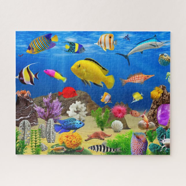 Puzzle Poisson marin algues corail Sous-marin Vie marine (Horizontal)