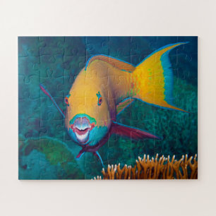 Puzzle Poisson-perroquet - Maquillage frappant! Photo col