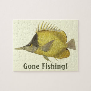 Puzzle Poisson vintage, Chelmon Tropical Jaune Longirostr