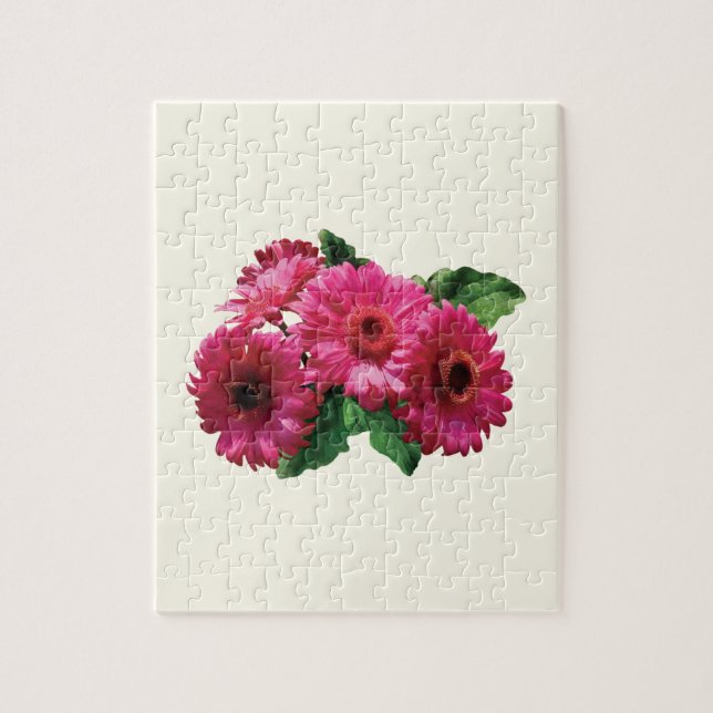 Puzzle Poissons de Gerbera rose foncé (Vertical)