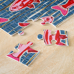 Puzzle Poissons roses et rouges pour la Saint-Valentin Di