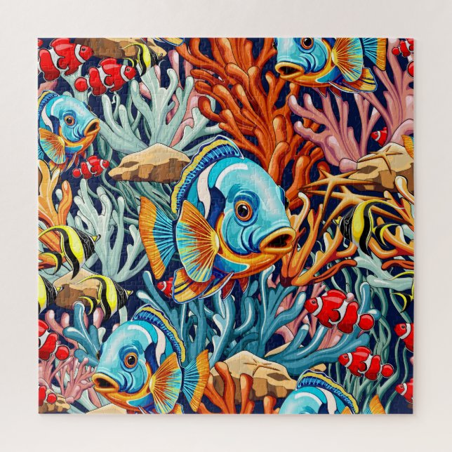 Puzzle Poissons Tropicaux Vives Couleurs d'Été (Vertical)