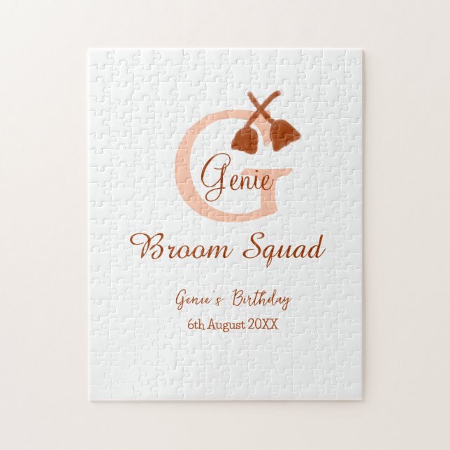 Puzzle Poitrine Brown Squad Anniversaire Nom de la pêche  (Vertical)